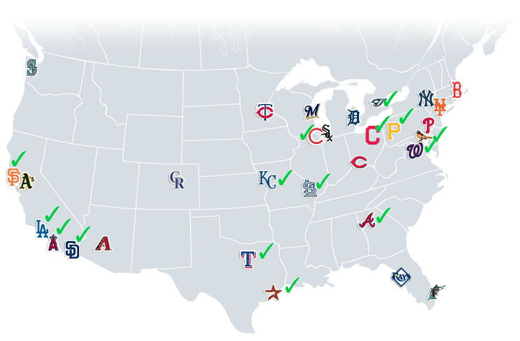 Baseball Stadiums I've visited