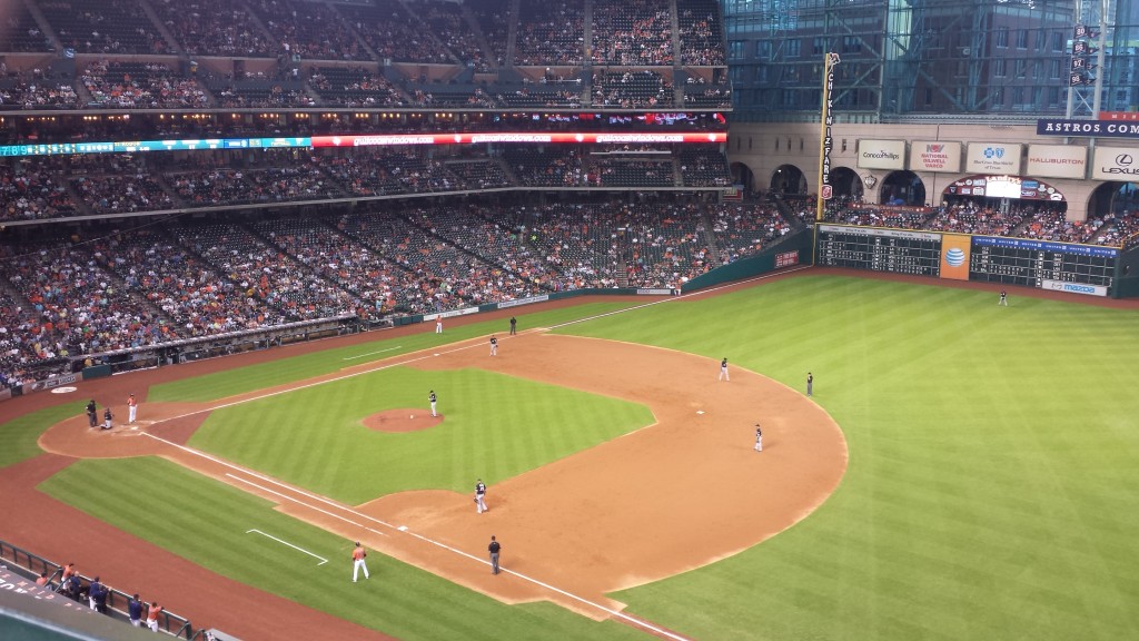 The Astros playing At Minute Maid Park