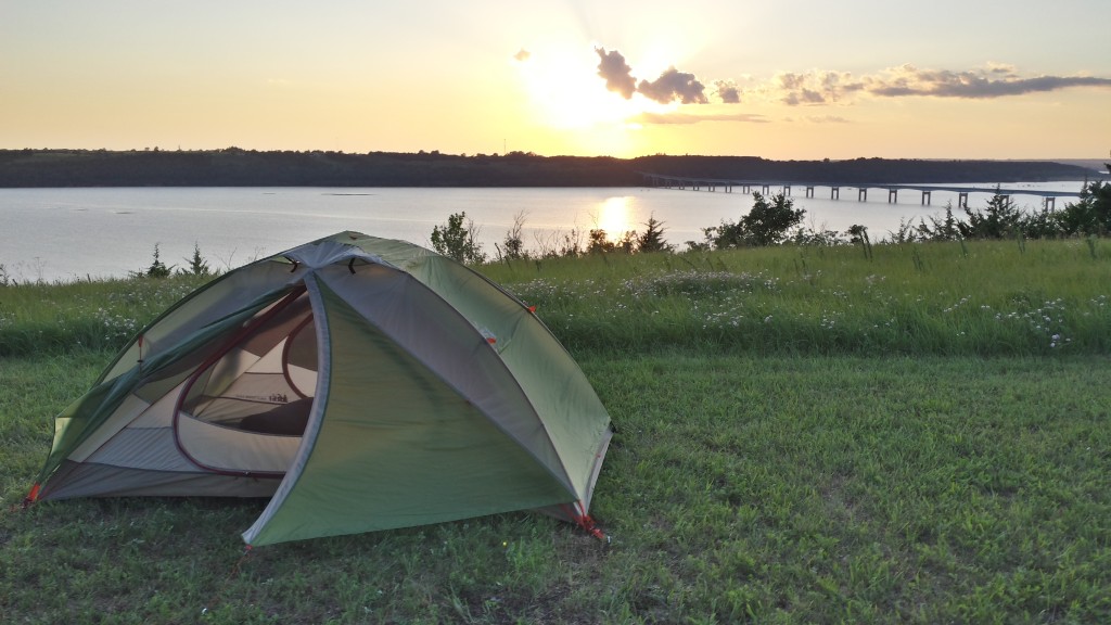 My tent at sunset